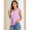 imageAllegra K Sleeveless Work Top for Womens Elegant Pleated V Neck Blouse Shirt Tank TopLilac