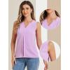 imageAllegra K Sleeveless Work Top for Womens Elegant Pleated V Neck Blouse Shirt Tank TopLilac