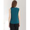 imageAllegra K Sleeveless Work Top for Womens Elegant Pleated V Neck Blouse Shirt Tank TopPeacock Blue