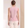 imageAllegra K Sleeveless Work Top for Womens Elegant Pleated V Neck Blouse Shirt Tank TopPink