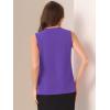 imageAllegra K Sleeveless Work Top for Womens Elegant Pleated V Neck Blouse Shirt Tank TopPurple
