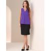 imageAllegra K Sleeveless Work Top for Womens Elegant Pleated V Neck Blouse Shirt Tank TopPurple
