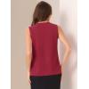 imageAllegra K Sleeveless Work Top for Womens Elegant Pleated V Neck Blouse Shirt Tank TopRed