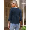 imageAllegra K Tie Front Tops for Women 34 Sleeve Shirt Going Out Cute Babydoll Peplum BlouseDark Blue