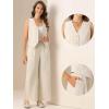 imageAllegra K Two Piece Outfits for Womens Button Front Sleeveless Vest Wide Leg Pants Matching SetsApricot