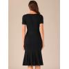 imageAllegra K Vintage 50s Dress for Womens Retro Cocktail Work Mermaid Midi DressBlack