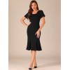 imageAllegra K Vintage 50s Dress for Womens Retro Cocktail Work Mermaid Midi DressBlack