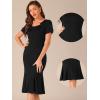 imageAllegra K Vintage 50s Dress for Womens Retro Cocktail Work Mermaid Midi DressBlack