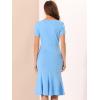 imageAllegra K Vintage 50s Dress for Womens Retro Cocktail Work Mermaid Midi DressLight Blue