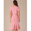 imageAllegra K Vintage 50s Dress for Womens Retro Cocktail Work Mermaid Midi DressPink