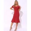imageAllegra K Vintage 50s Dress for Womens Retro Cocktail Work Mermaid Midi DressRed