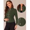 imageAllegra K Vintage Jacket for Womens Steampunk Button Decor Casual Zip Up Crop JacketArmy Green
