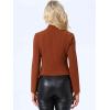 imageAllegra K Vintage Jacket for Womens Steampunk Button Decor Casual Zip Up Crop JacketBrown