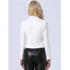 imageAllegra K Vintage Jacket for Womens Steampunk Button Decor Casual Zip Up Crop JacketWhite