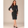 imageAllegra K Wear to Work Dress for Womens Tie Front Slit Neck 34 Sleeve Sheath DressesBlack