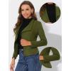 imageAllegra K Women Faux Suede Jacket Lapel Draped Open Front Cardigan Casual Trendy Suede BlazerArmy Green