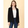 imageAllegra K Women Faux Suede Jacket Lapel Draped Open Front Cardigan Casual Trendy Suede BlazerBlack