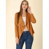 imageAllegra K Women Faux Suede Jacket Lapel Draped Open Front Cardigan Casual Trendy Suede BlazerBrown