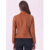 imageAllegra K Women Faux Suede Jacket Lapel Draped Open Front Cardigan Casual Trendy Suede BlazerCaramel