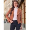 imageAllegra K Women Faux Suede Jacket Lapel Draped Open Front Cardigan Casual Trendy Suede BlazerCaramel