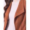 imageAllegra K Women Faux Suede Jacket Lapel Draped Open Front Cardigan Casual Trendy Suede BlazerCaramel