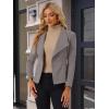 imageAllegra K Women Faux Suede Jacket Lapel Draped Open Front Cardigan Casual Trendy Suede BlazerGray