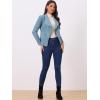 imageAllegra K Women Faux Suede Jacket Lapel Draped Open Front Cardigan Casual Trendy Suede BlazerGray Blue