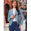 imageAllegra K Women Faux Suede Jacket Lapel Draped Open Front Cardigan Casual Trendy Suede BlazerGray Blue