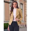 imageAllegra K Women Faux Suede Jacket Lapel Draped Open Front Cardigan Casual Trendy Suede BlazerKhaki