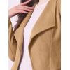 imageAllegra K Women Faux Suede Jacket Lapel Draped Open Front Cardigan Casual Trendy Suede BlazerKhaki