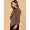 imageAllegra K Women Faux Suede Jacket Lapel Draped Open Front Cardigan Casual Trendy Suede BlazerLight Brown