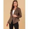 imageAllegra K Women Faux Suede Jacket Lapel Draped Open Front Cardigan Casual Trendy Suede BlazerLight Brown