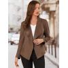 imageAllegra K Women Faux Suede Jacket Lapel Draped Open Front Cardigan Casual Trendy Suede BlazerLight Brown