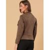 imageAllegra K Women Faux Suede Jacket Lapel Draped Open Front Cardigan Casual Trendy Suede BlazerLight Brown