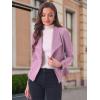 imageAllegra K Women Faux Suede Jacket Lapel Draped Open Front Cardigan Casual Trendy Suede BlazerLight Purple