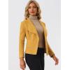 imageAllegra K Women Faux Suede Jacket Lapel Draped Open Front Cardigan Casual Trendy Suede BlazerMustard