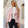 imageAllegra K Women Faux Suede Jacket Lapel Draped Open Front Cardigan Casual Trendy Suede BlazerPink