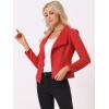 imageAllegra K Women Faux Suede Jacket Lapel Draped Open Front Cardigan Casual Trendy Suede BlazerRed