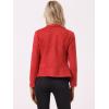 imageAllegra K Women Faux Suede Jacket Lapel Draped Open Front Cardigan Casual Trendy Suede BlazerRed