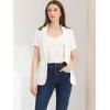 imageAllegra K Womens 1 Button Blazer Jacket Office Business Short Sleeve BlazerBeige White
