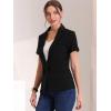 imageAllegra K Womens 1 Button Blazer Jacket Office Business Short Sleeve BlazerBlack