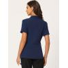 imageAllegra K Womens 1 Button Blazer Jacket Office Business Short Sleeve BlazerDark Blue