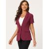 imageAllegra K Womens 1 Button Blazer Jacket Office Business Short Sleeve BlazerDark Red