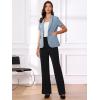imageAllegra K Womens 1 Button Blazer Jacket Office Business Short Sleeve BlazerDusty Blue