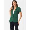 imageAllegra K Womens 1 Button Blazer Jacket Office Business Short Sleeve BlazerGreen