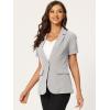 imageAllegra K Womens 1 Button Blazer Jacket Office Business Short Sleeve BlazerGrey