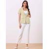 imageAllegra K Womens 1 Button Blazer Jacket Office Business Short Sleeve BlazerLight Khaki
