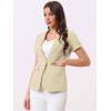 imageAllegra K Womens 1 Button Blazer Jacket Office Business Short Sleeve BlazerLight Khaki