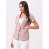imageAllegra K Womens 1 Button Blazer Jacket Office Business Short Sleeve BlazerPink