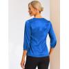 imageAllegra K Womens Blouse Fall 2025 Dressy Casual Office 34 Sleeve V Neck Satin ShirtRoyal Blue